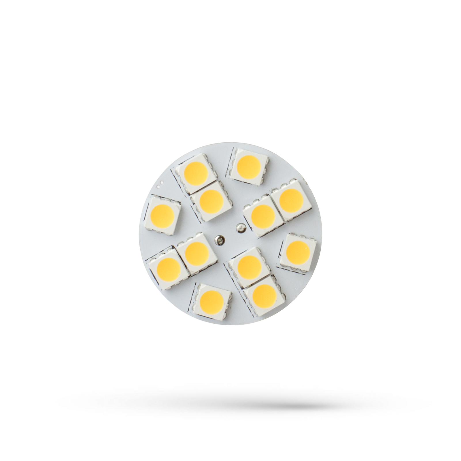 LED G4  12V 2W 12 LED  WW 30MM BACK PIN  SPECTRUM