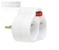 2-zásuvková rozbočka s vypínačem