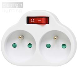 2-zásuvková rozbočka s vypínačem