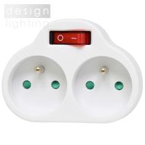 2-zásuvková rozbočka s vypínačem