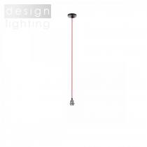 ELISA závěsná sada - černá základna - červený kabel - chrom objímka - E27 28W