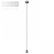 HEX závěsná sada - stříbrnošedá základna+šedý kabel+chrom objímka+černý kryt - E27 28W