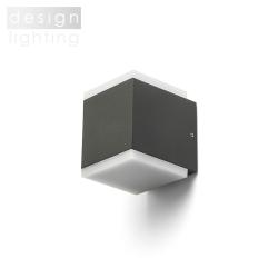 TIRAS II nástěnná antracitová mléčný akryl 230V LED 2x6W IP54 3000K